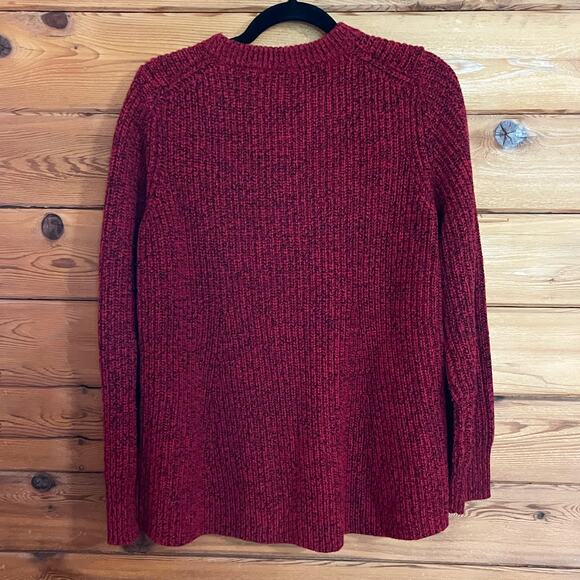 Athleta Wool Blend Sierra Crew Sweater Size Medium Burgundy - Picture 3 of 6